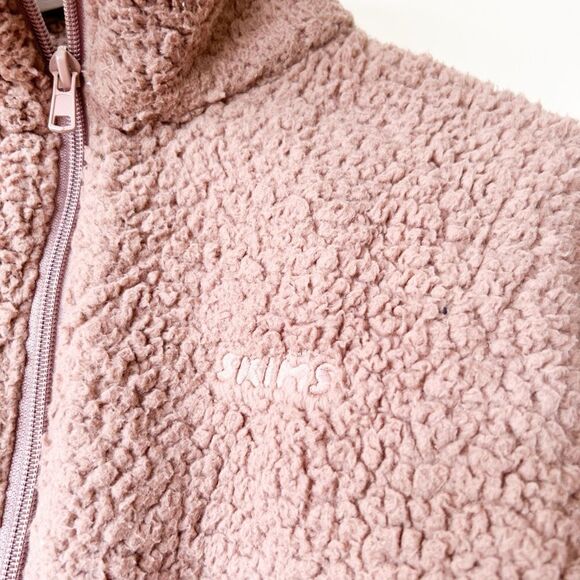 SKIMS Teddy High Pile Fleece Crop Zip Jacket - Picture 5 of 6